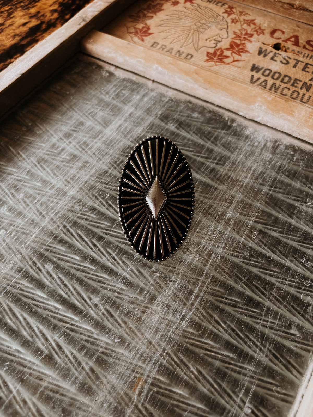 FAUX Large Western Concho Ring
