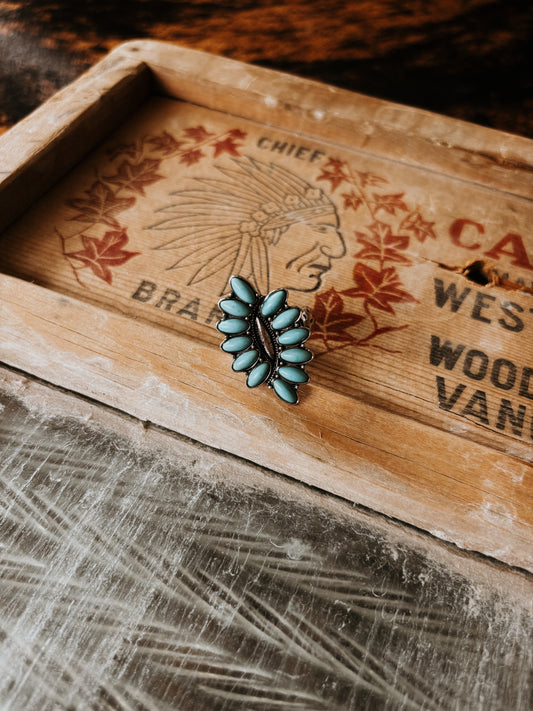FAUX Turquoise Flower Ring