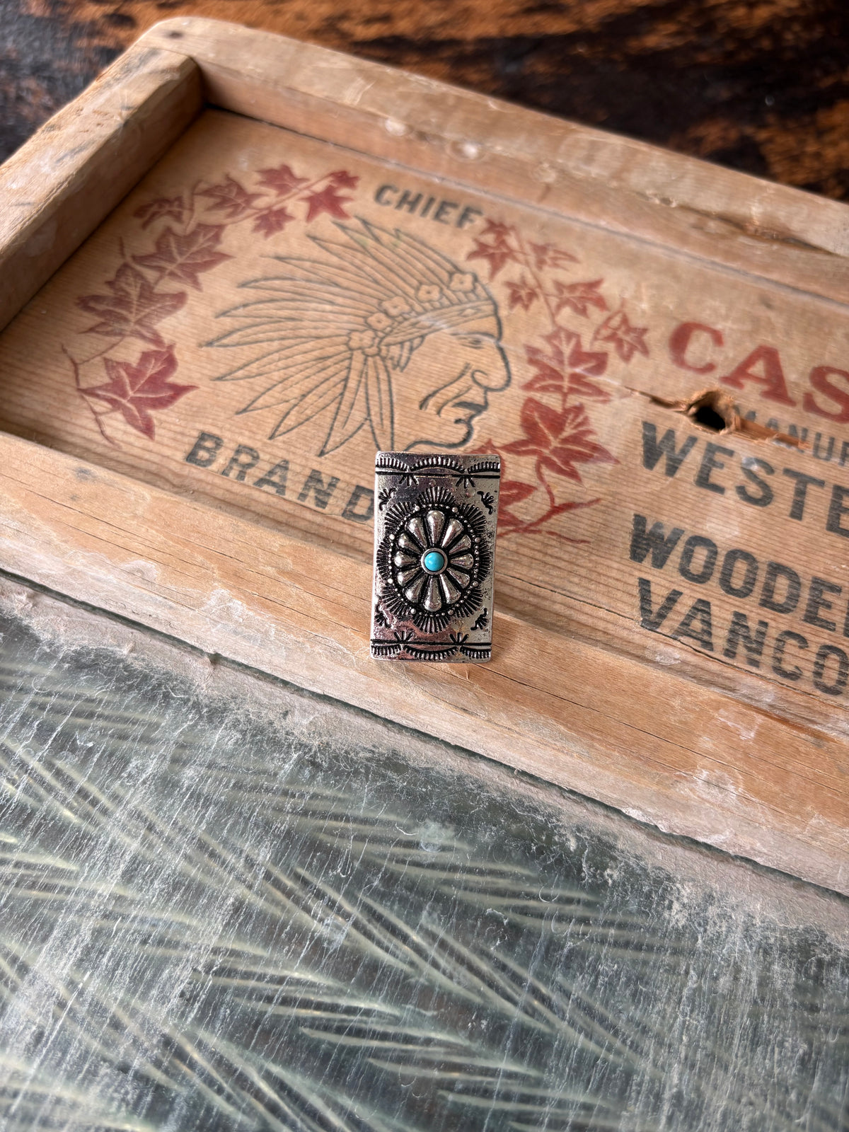 FAUX Sqaure Concho Ring
