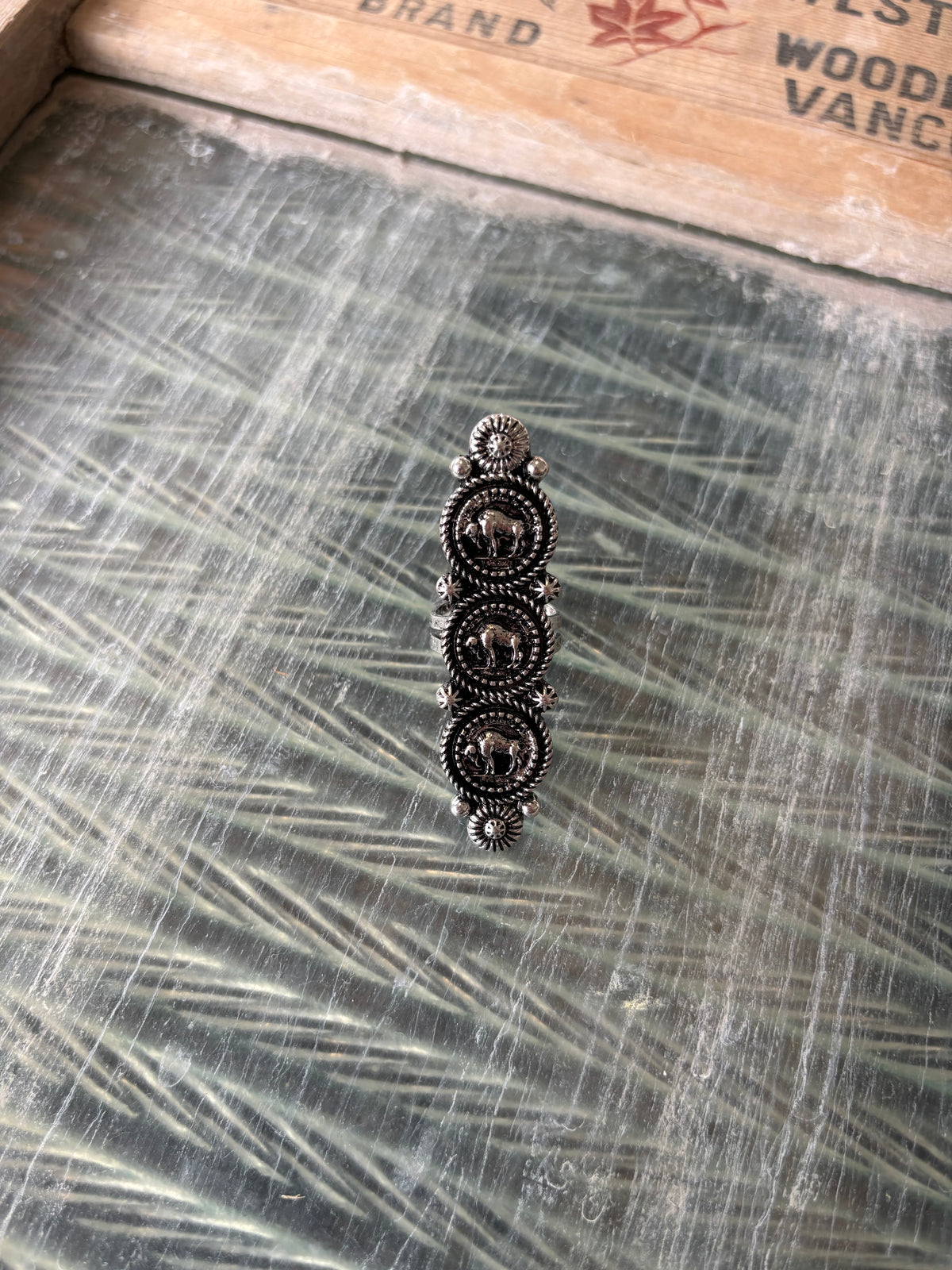 FAUX 3 Coin Buffalo Ring