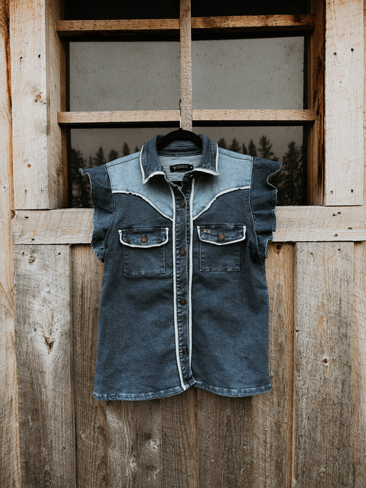 Vintage Two Tone Denim Top