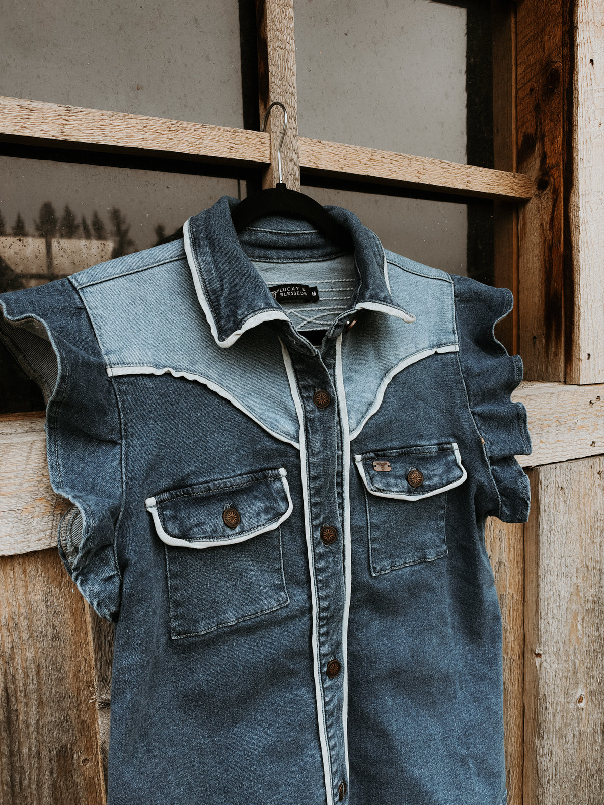 Vintage Two Tone Denim Top