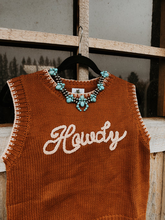 Brown Howdy Sweater Vest