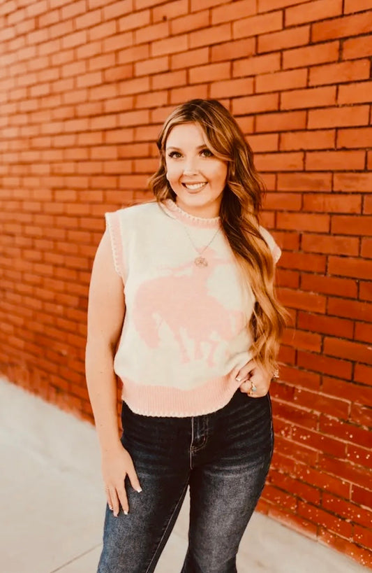 Pink Bronc - Sweater Vest