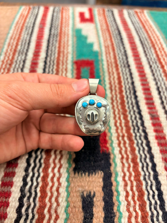 Turquoise Cowboy Hat Pendant