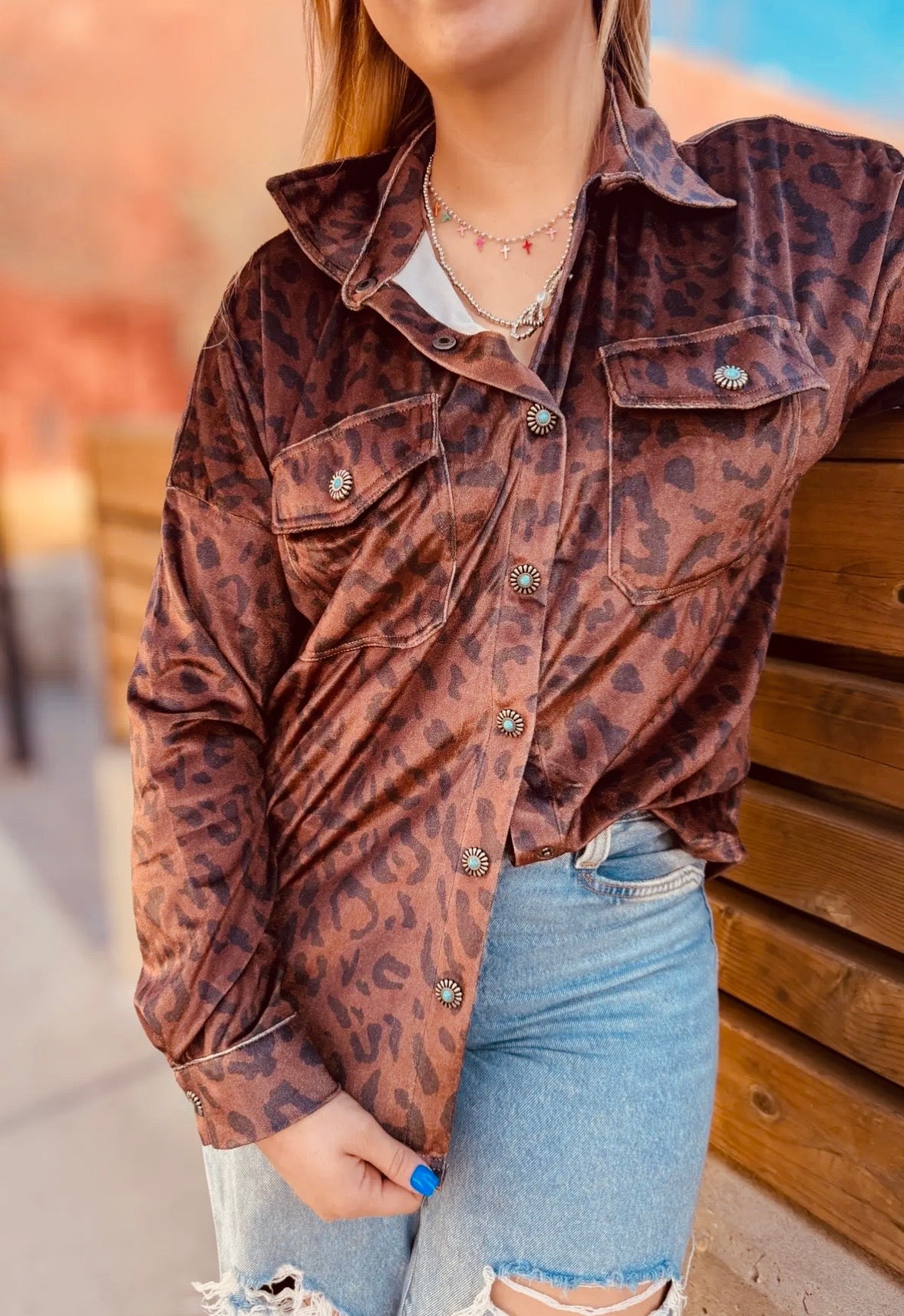 Leopard Lady - Button Up