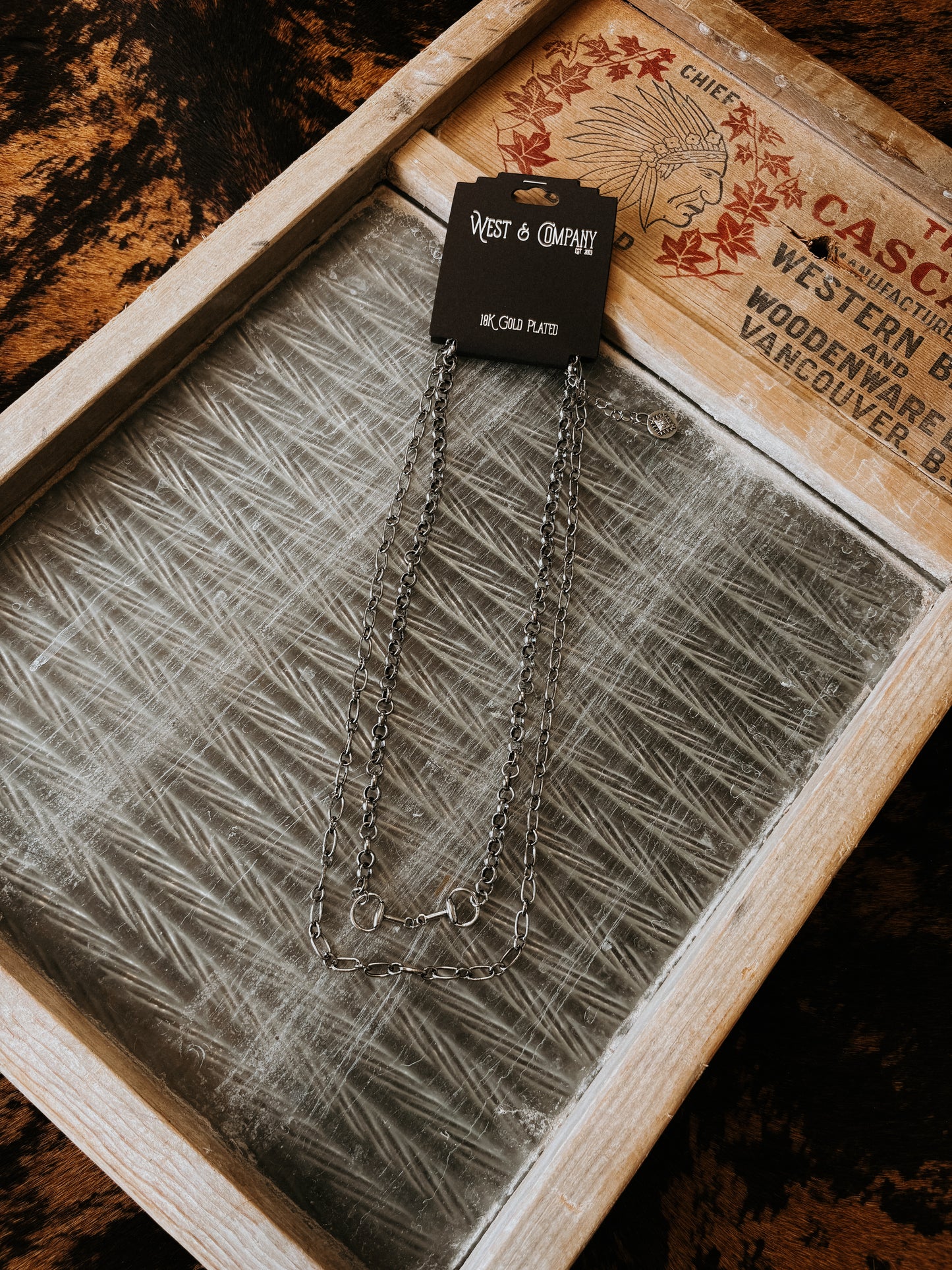18K White Gold Plated Layered Snaffle Bit Necklace