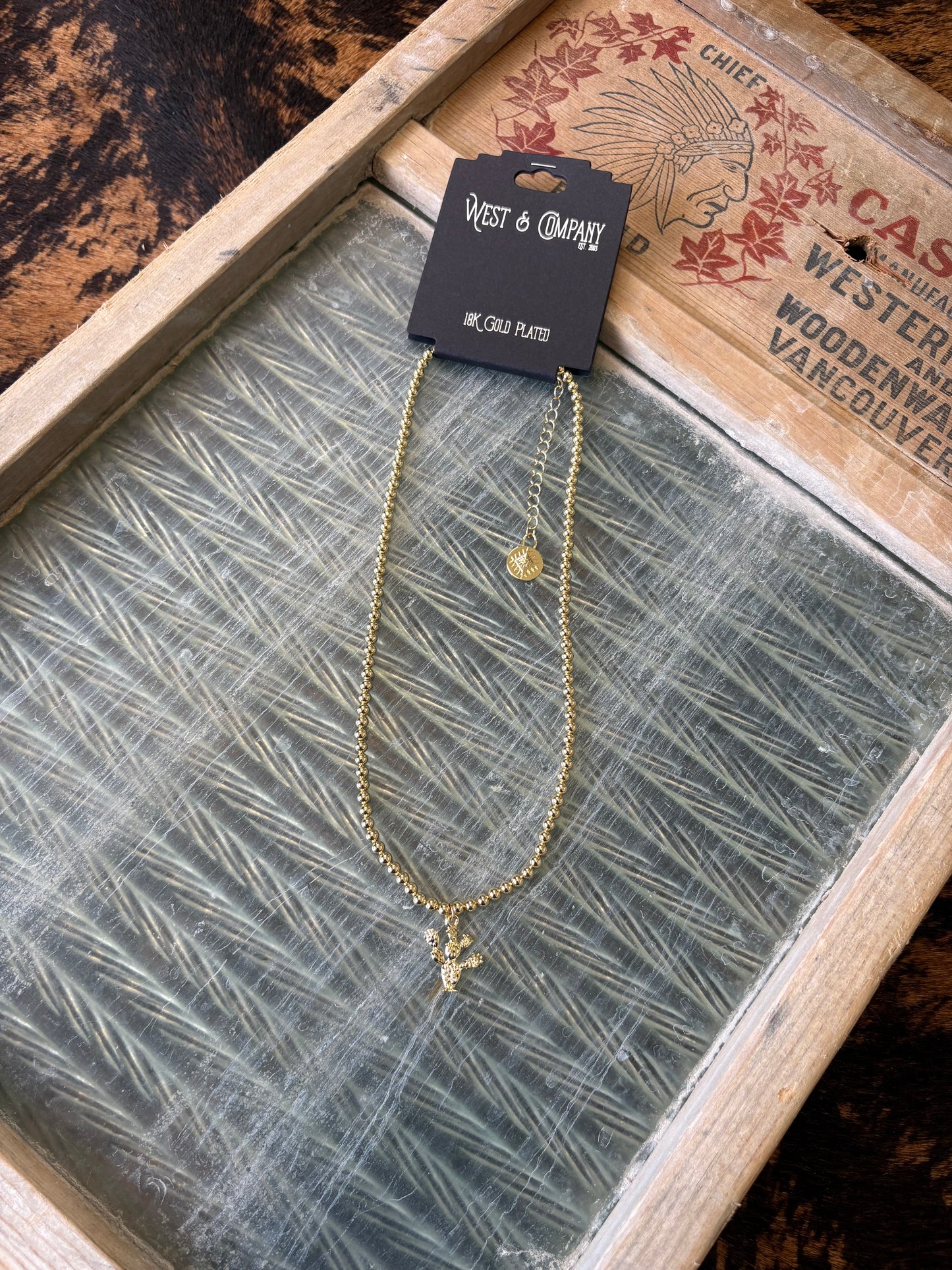 18K Gold Plated Cactus Necklace