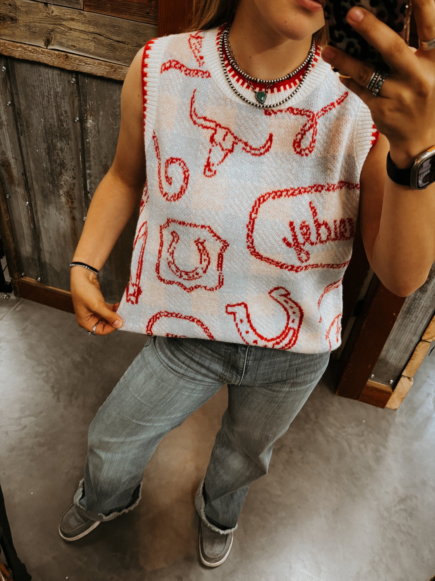 Funky Western Sweater Vest