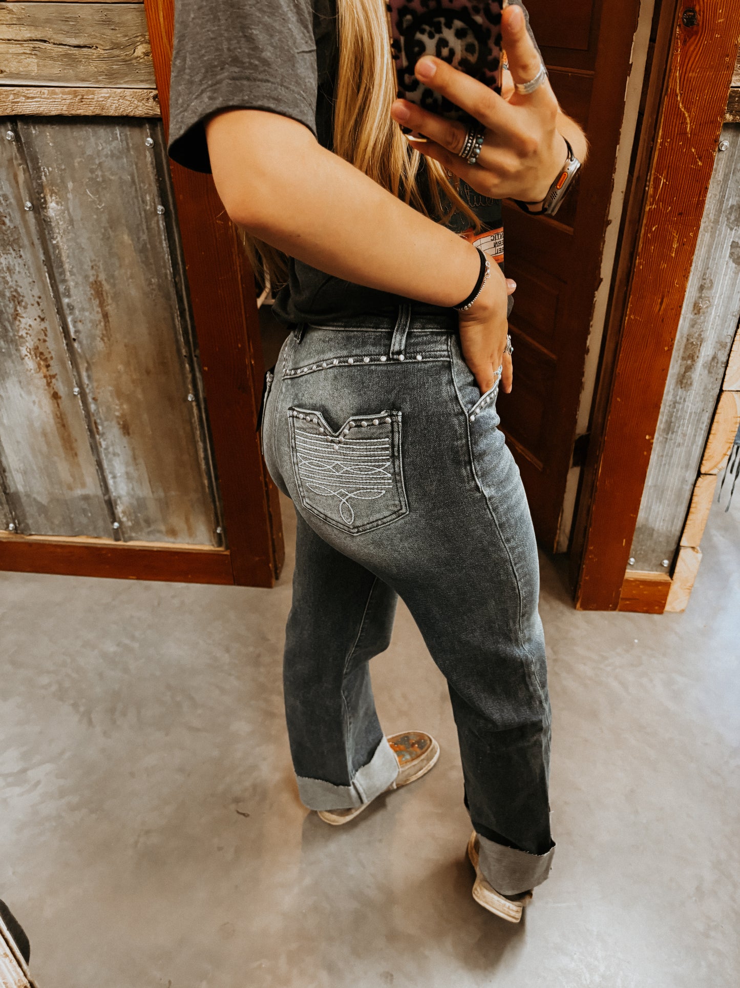 Studded Boyfriend Jeans