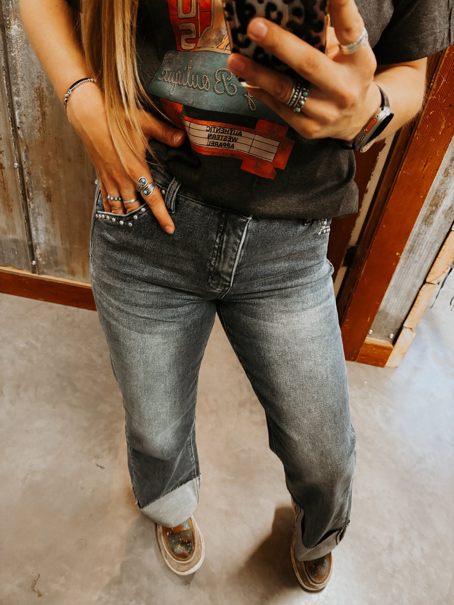 Studded Boyfriend Jeans