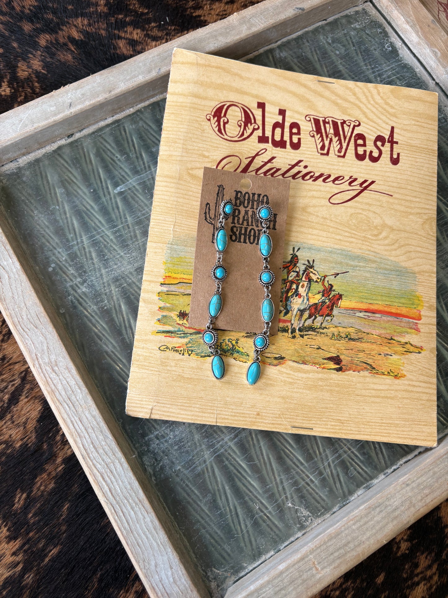 FAUX Drop Dangle Turquoise Earrings