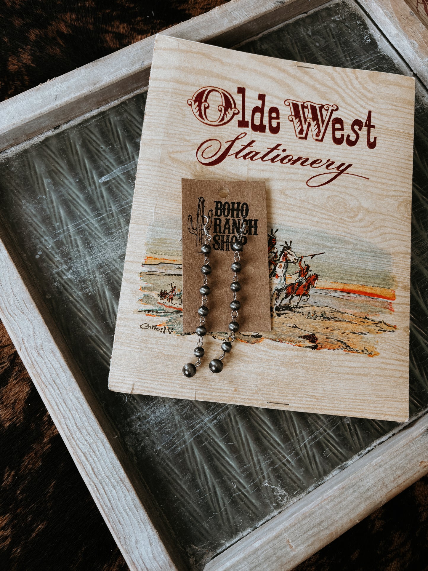 FAUX Linked Navajo Bead Earrings