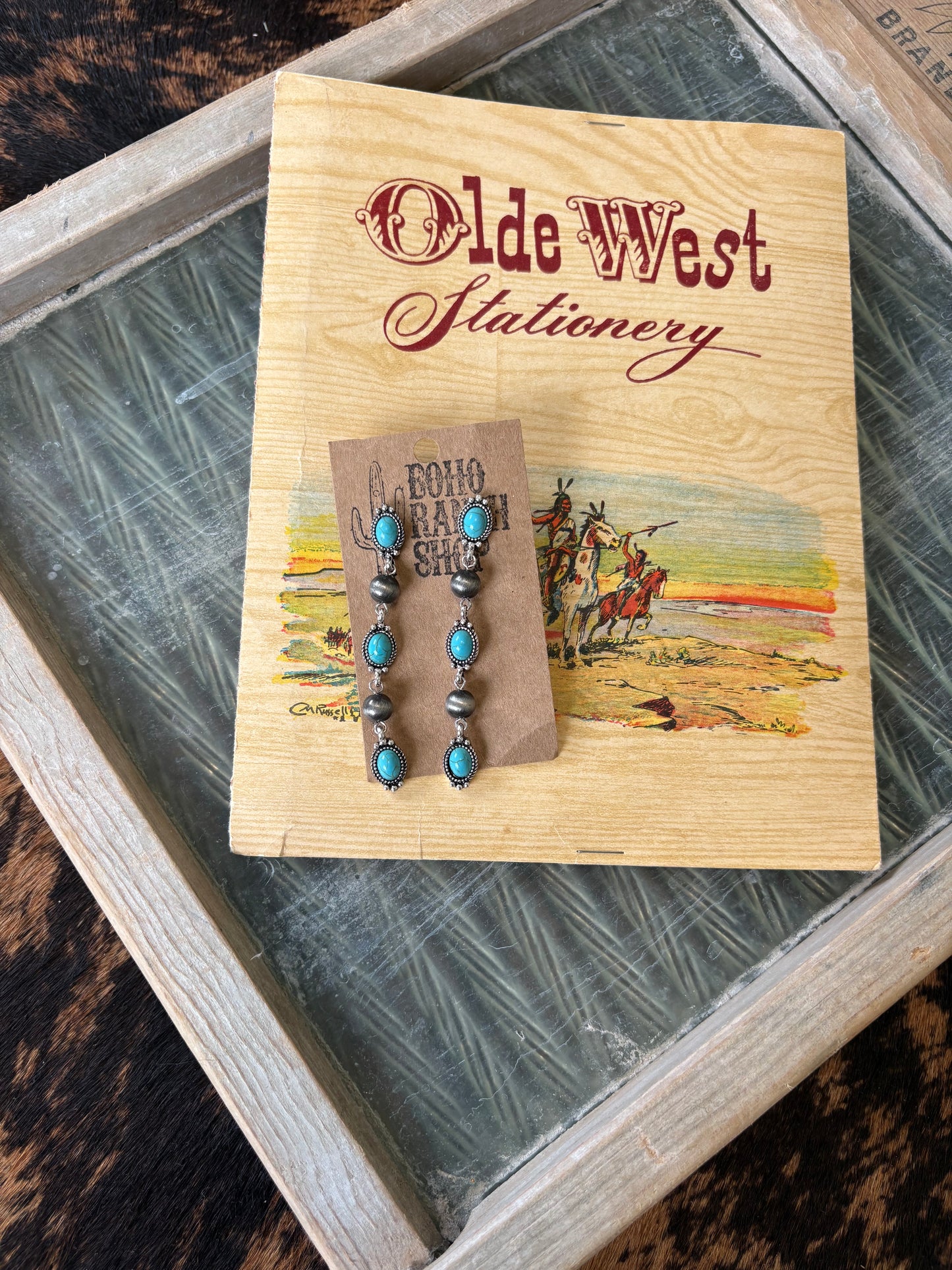 FAUX Navajo Bead & Turquoise Earrings