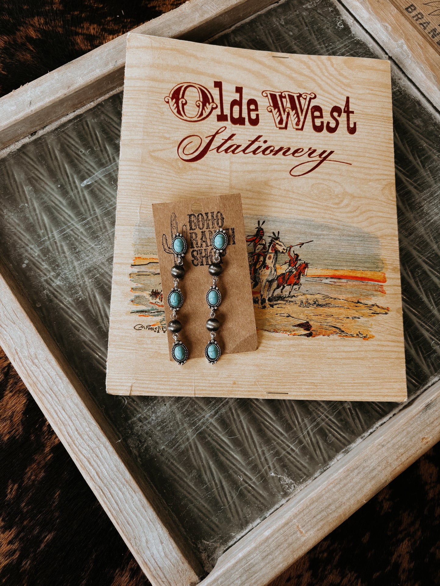 FAUX Navajo Bead & Turquoise Earrings