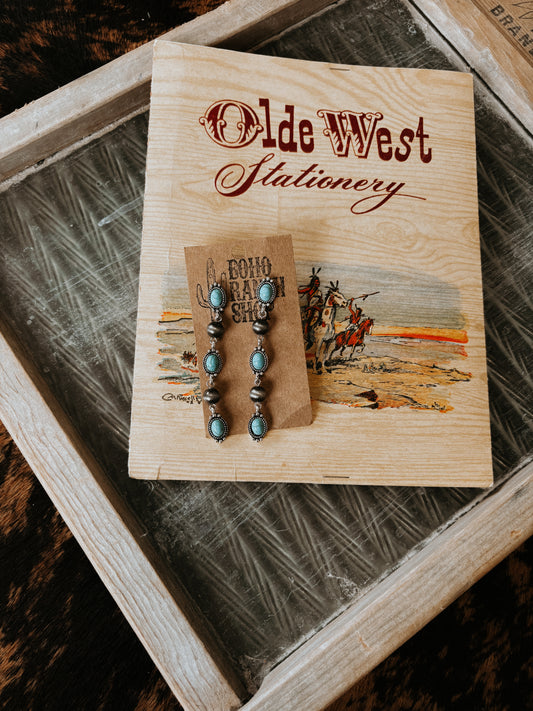 FAUX Navajo Bead & Turquoise Earrings