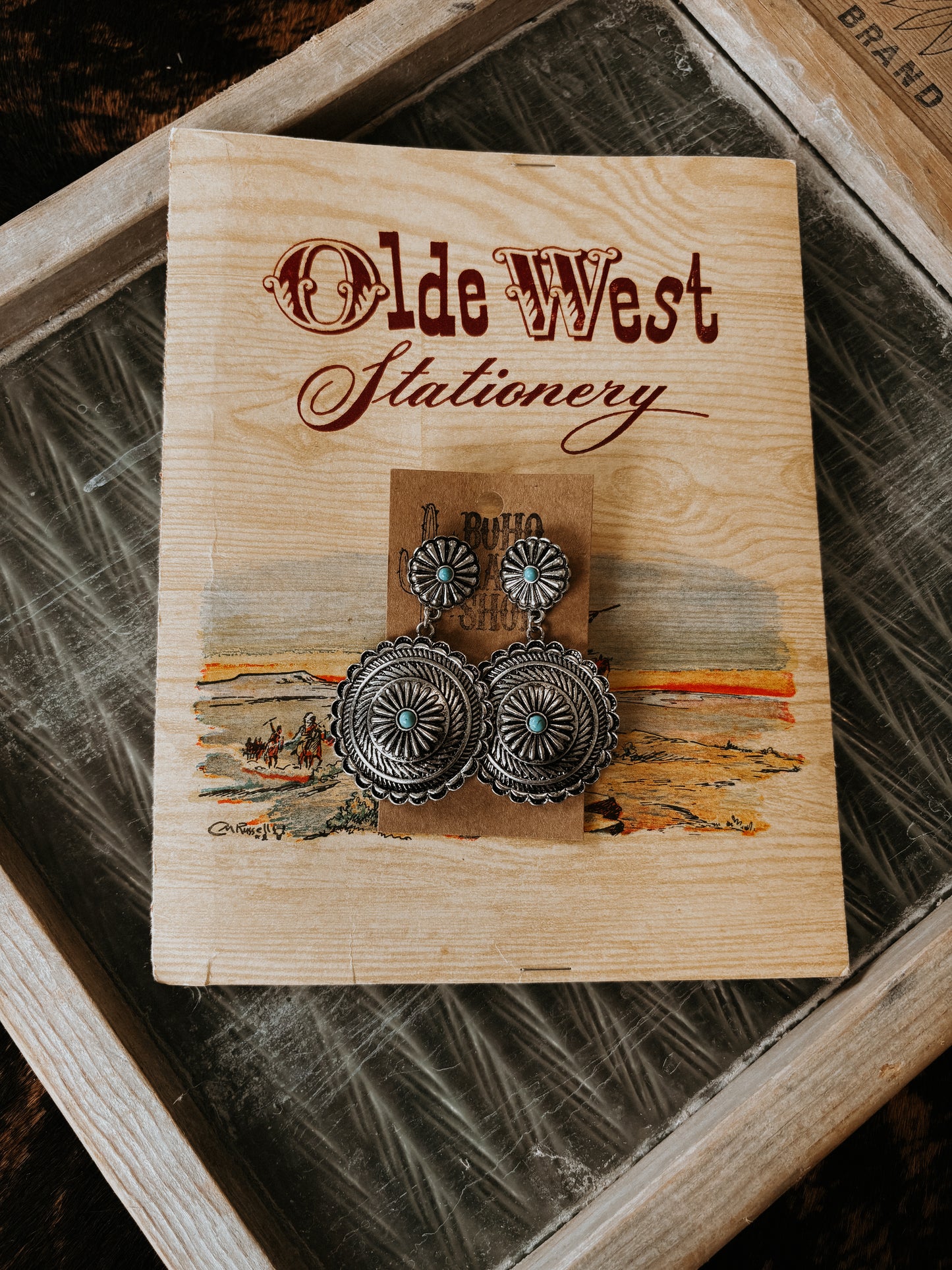 FAUX Western Rounds Earrings