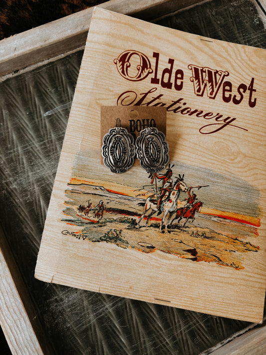 FAUX Western Textured Casting Earrings