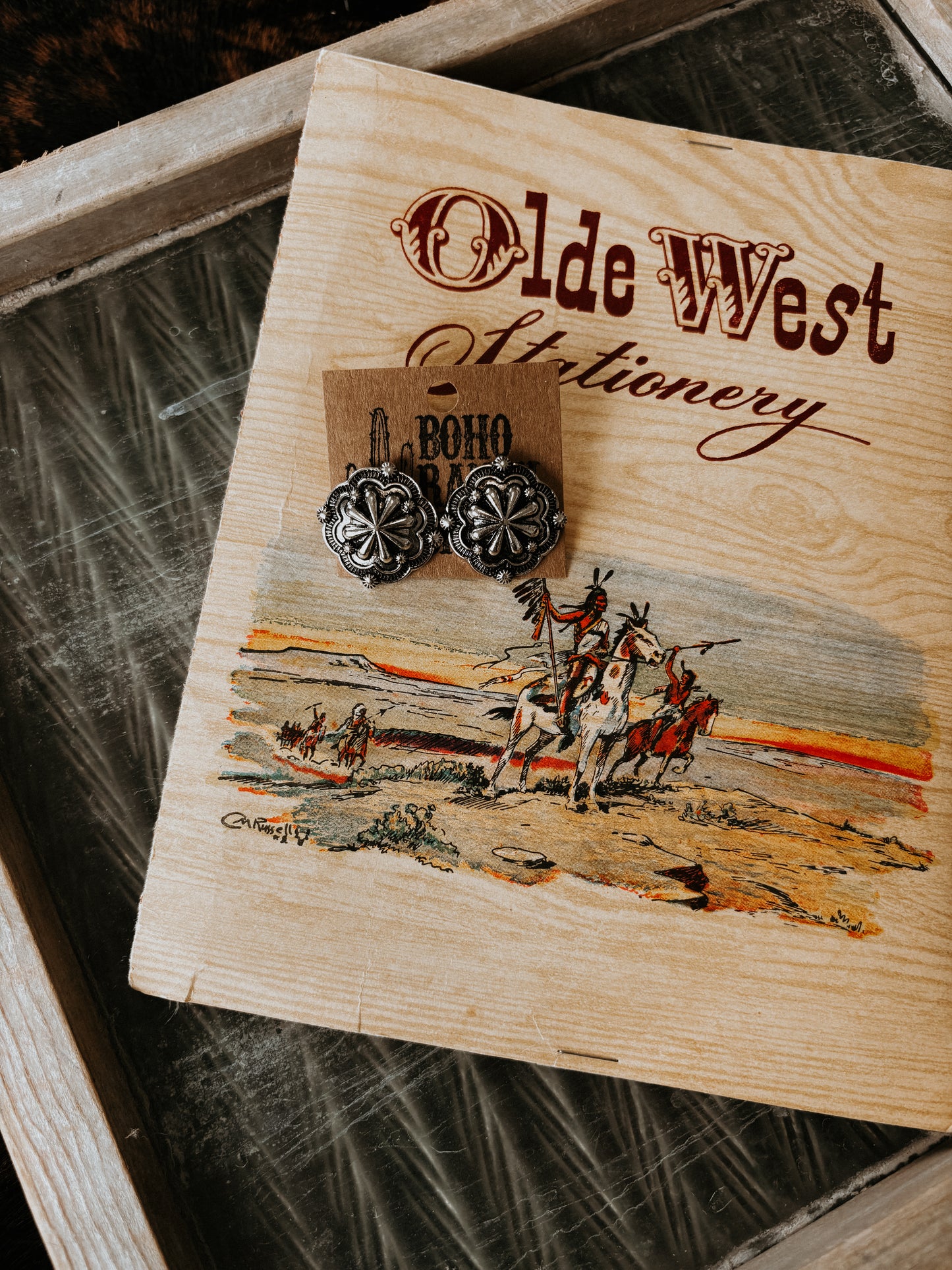 FAUX Silver Western Concho Studs