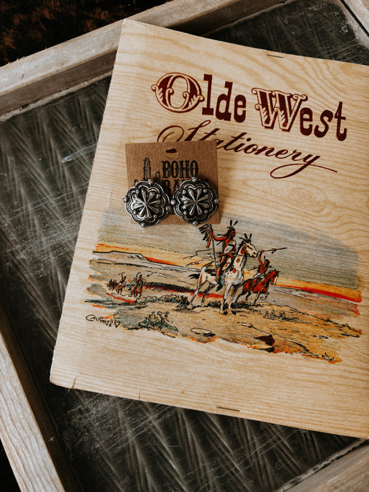 FAUX Silver Western Concho Studs