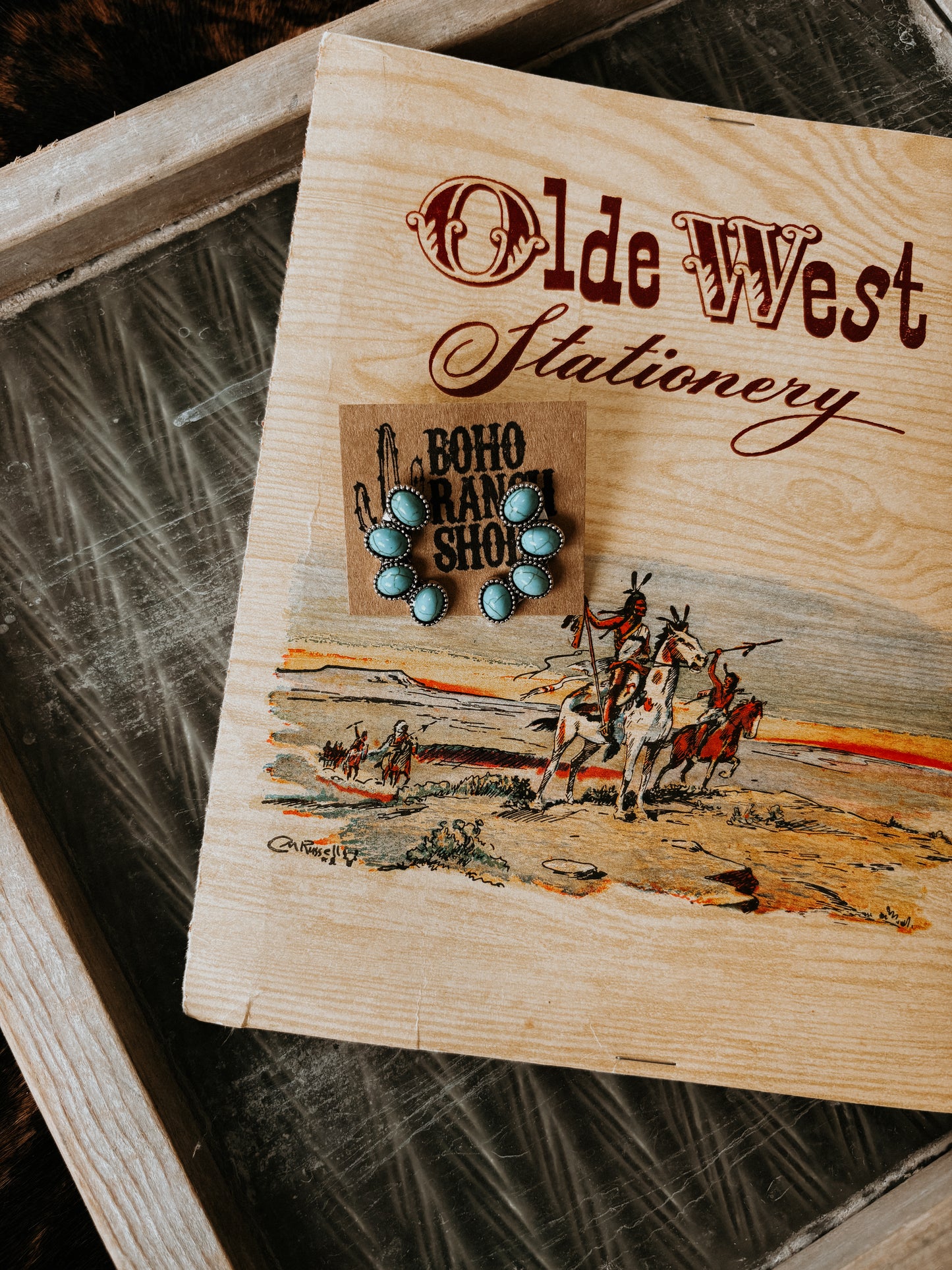 FAUX Turquoise Blossom Earrings