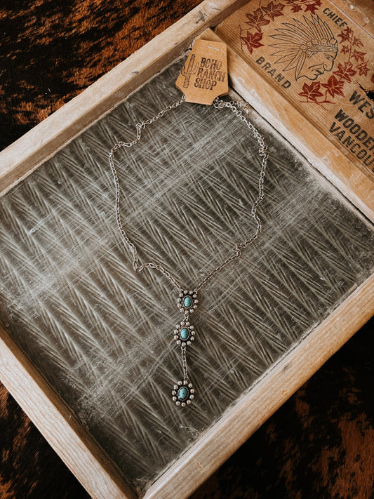 FAUX Western Bubbled Turquoise Lariat