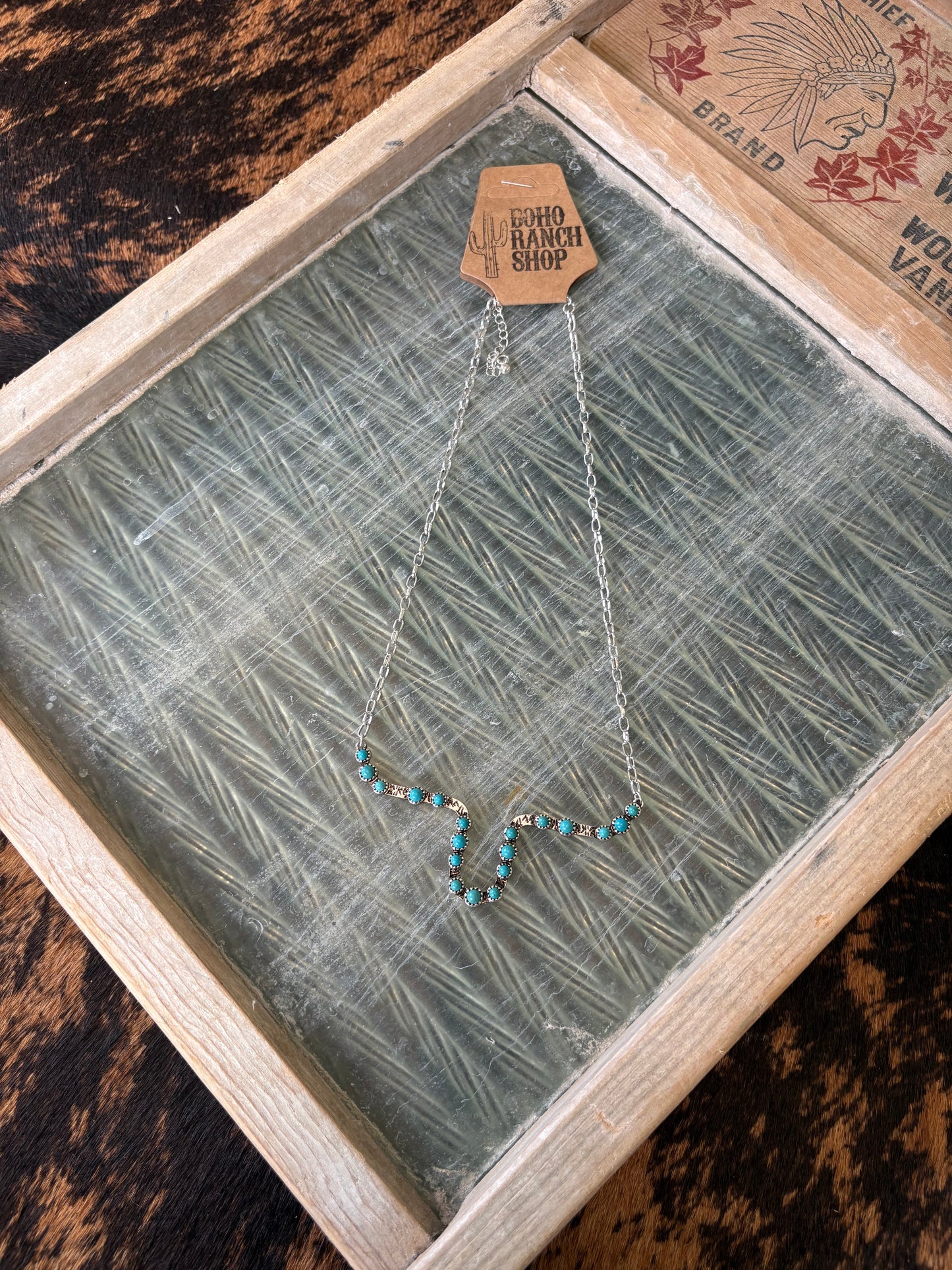 FAUX Western Long Horn Necklace