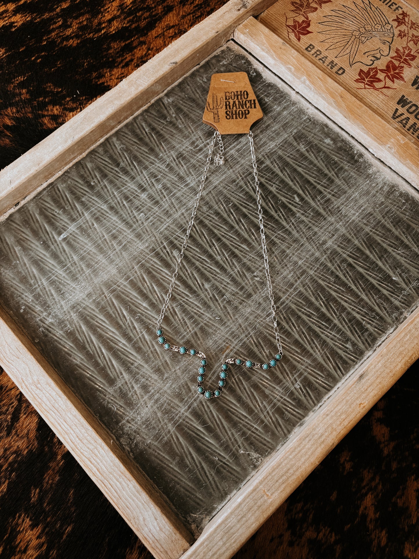 FAUX Western Long Horn Necklace