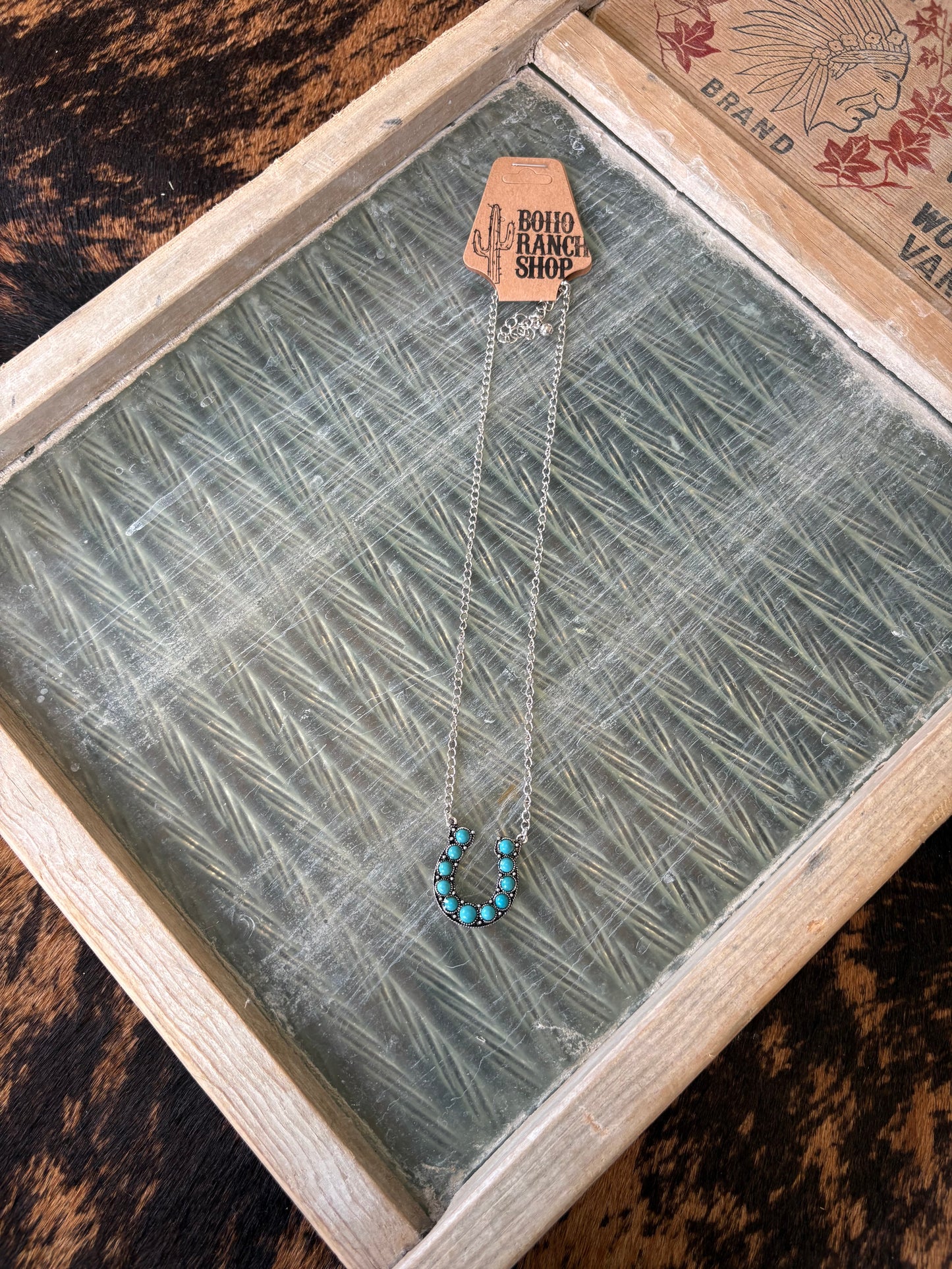 FAUX Turquoise Horse Shoe Necklace