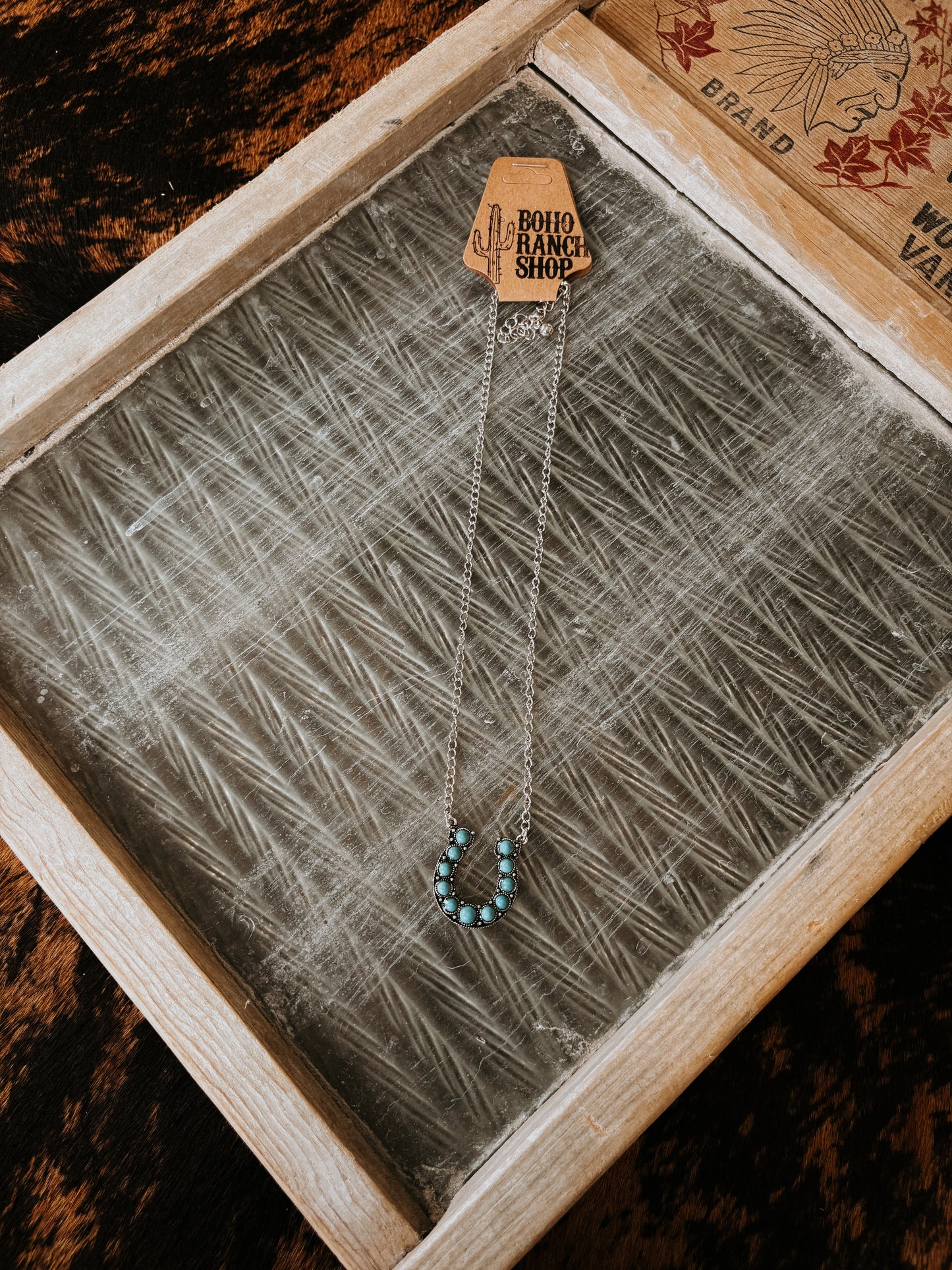 FAUX Turquoise Horse Shoe Necklace