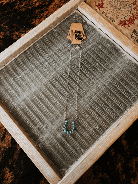 FAUX Turquoise Horse Shoe Necklace