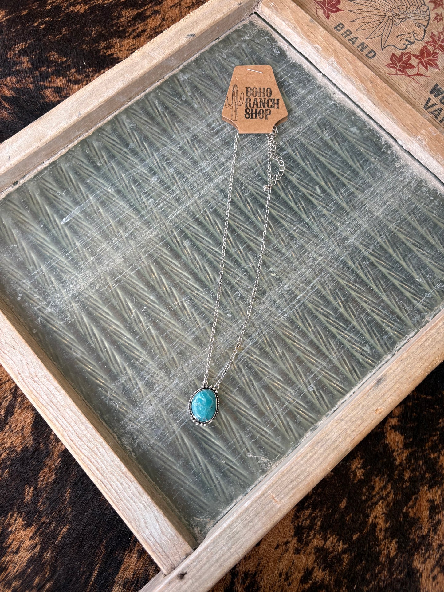 FAUX Dainty Oval Necklace
