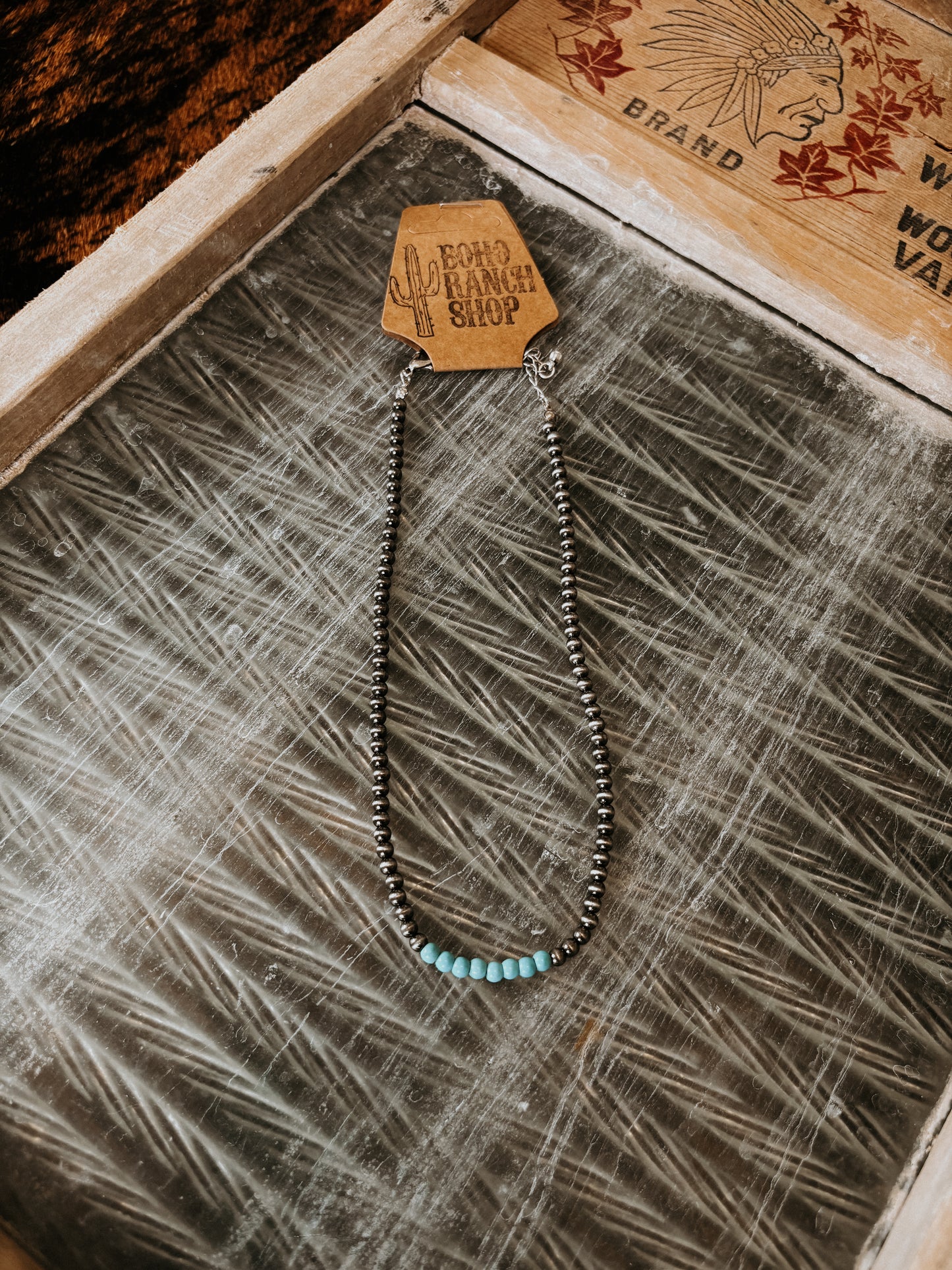 FAUX Turquoise Navajo Bar Necklace