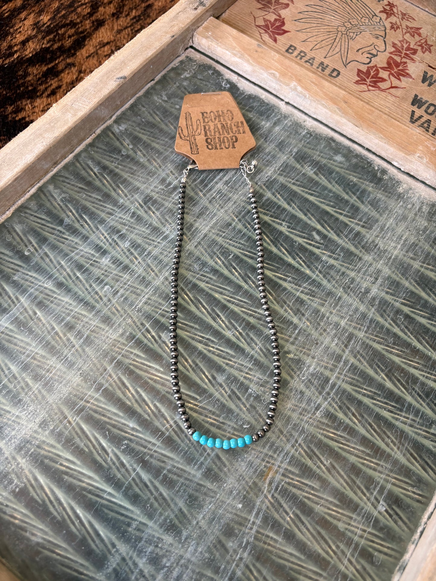 FAUX Turquoise Navajo Bar Necklace