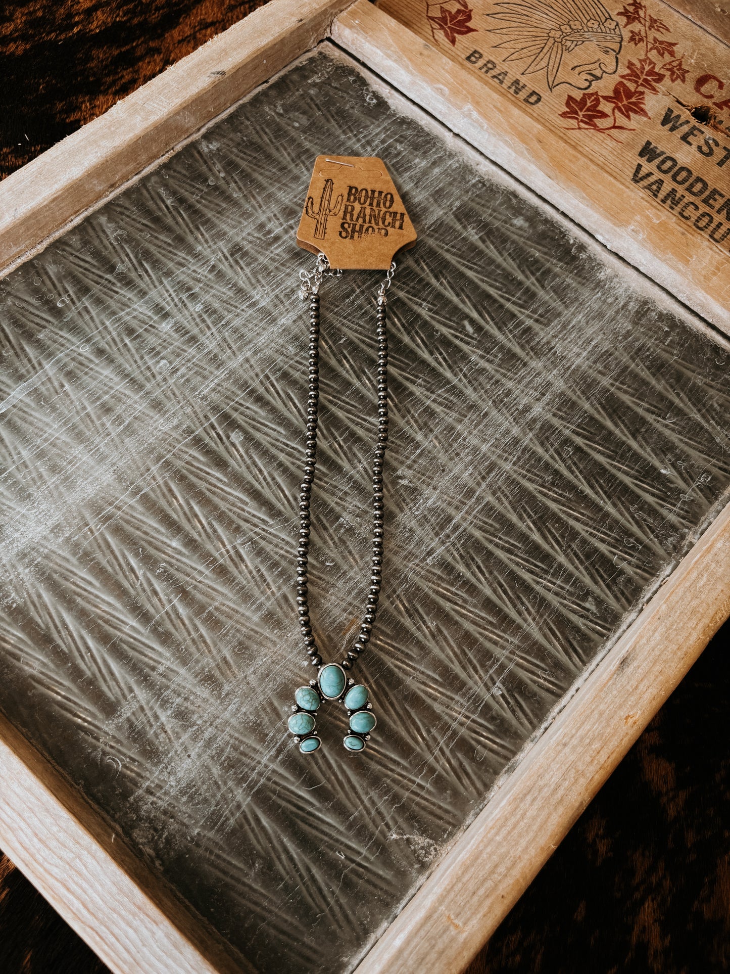 FAUX Navajo Bead & Squash Blossom Necklace