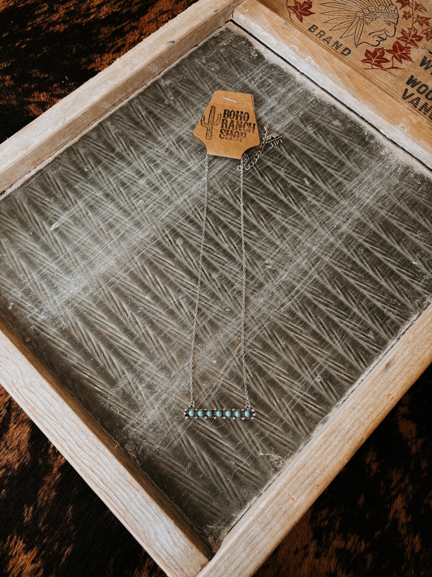 FAUX Turquoise Beaded Bar Necklace