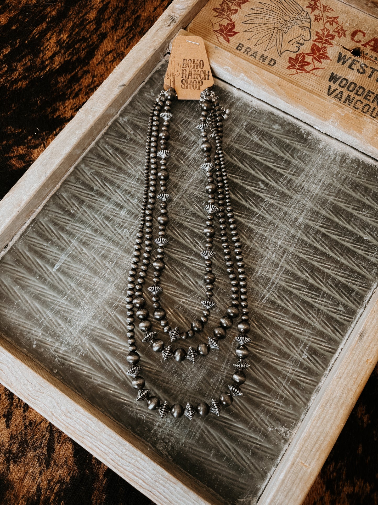 FAUX 3 Layer Navajo Bead Necklace Set