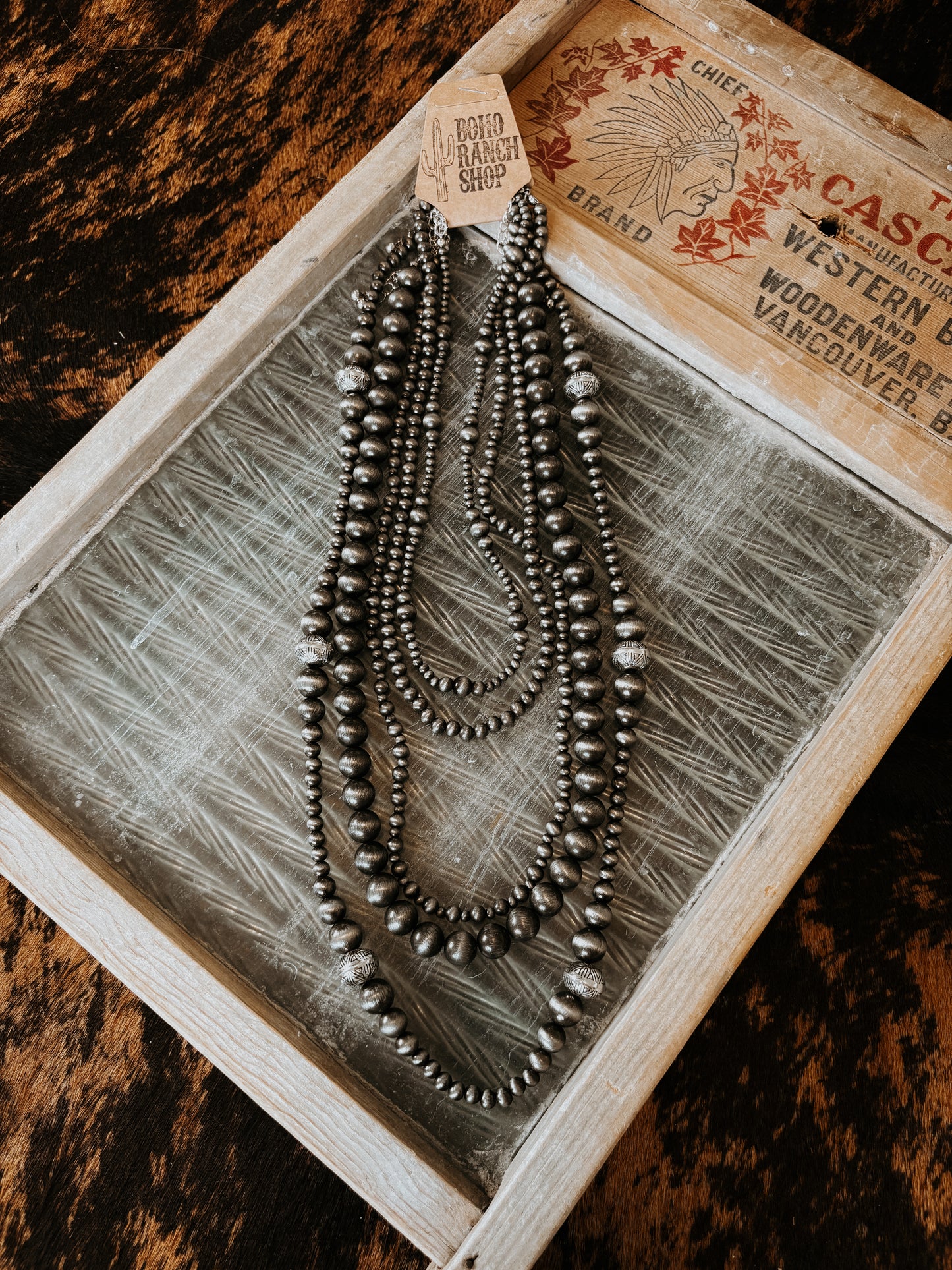 FAUX 5 Layer Western Navajo Bead Necklace Set