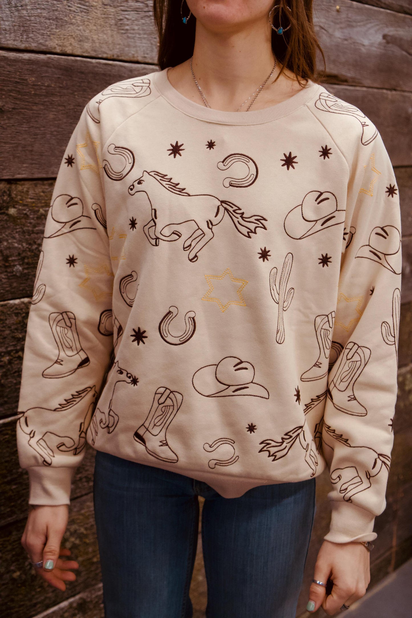 Western Embroidered - Crewneck
